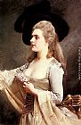 An Elegant Lady in a  Black Hat by Gustave Jean Jacquet